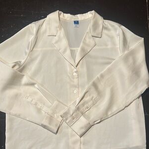 Silky Cream Button-Up Shirt
